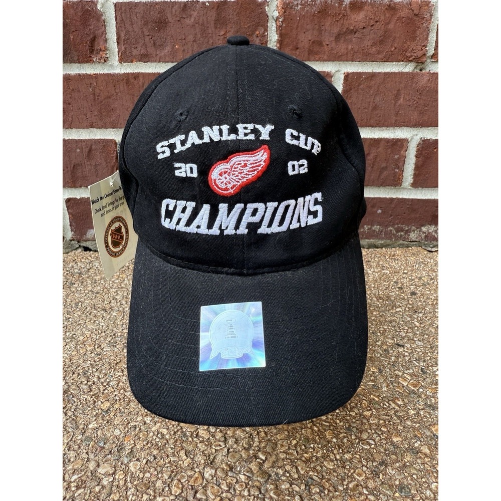 NHL Vintage 2002 Stanley Cup Champions Detroit Red Wings Hat Baseball‎ Cap Black